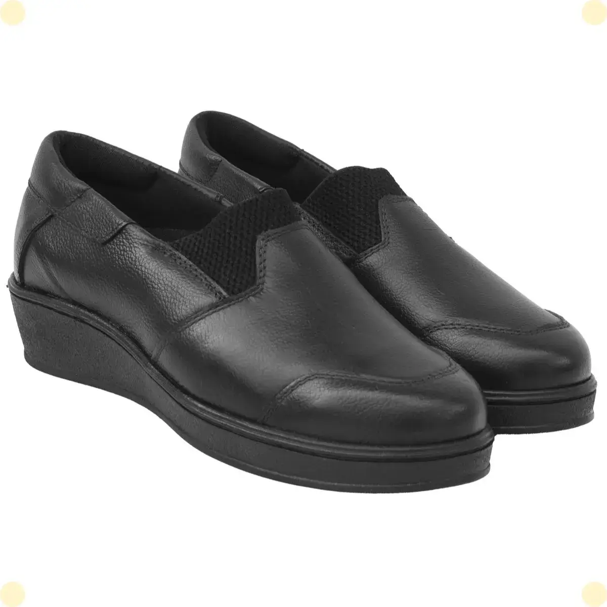 Sapato Feminino Anabela Couro Legítimo Confortável Slip On - Modelo - Imagem 2