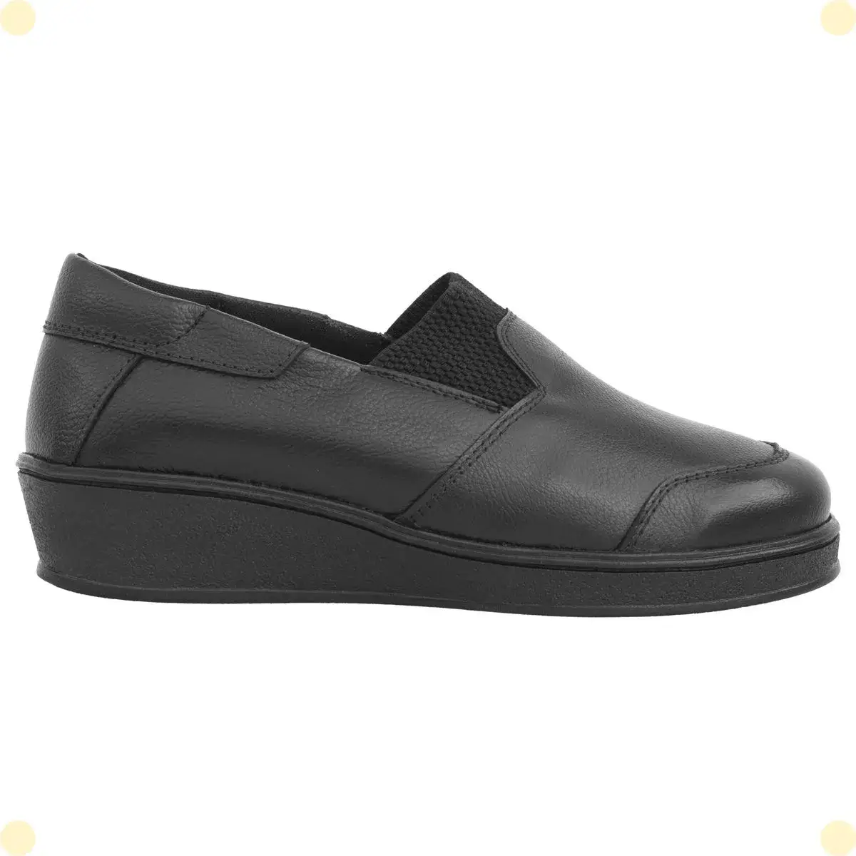 Sapato Feminino Anabela Couro Legítimo Confortável Slip On - Modelo - Imagem 5