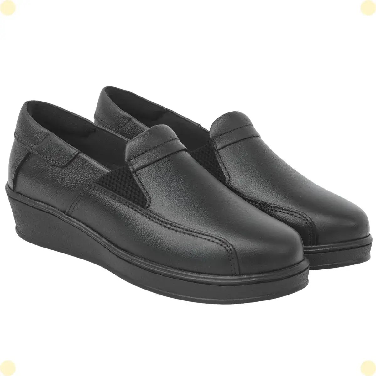 Sapato Feminino Anabela Couro Legítimo Confortável Slip On - Modelo 17010 - Imagem 3