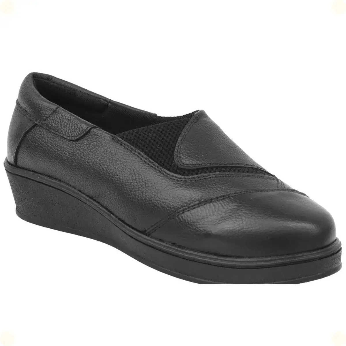 Sapato Feminino Anabela Couro Legítimo Confortável Slip On - Modelo 17020
