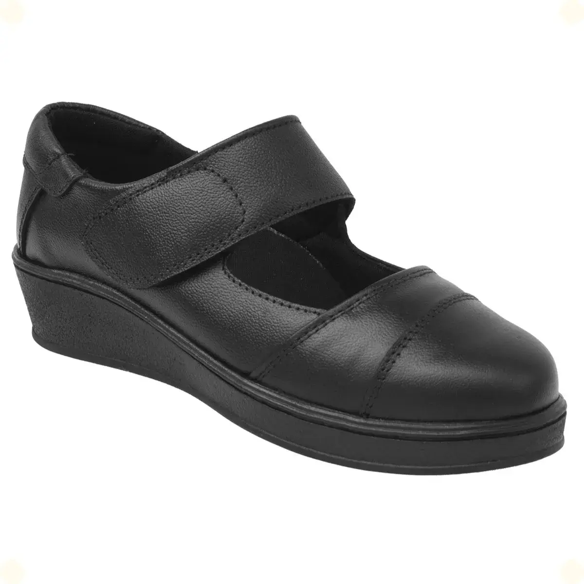 Sapato Feminino Anabela Couro Legítimo Confortável Slip On - Modelo 17040