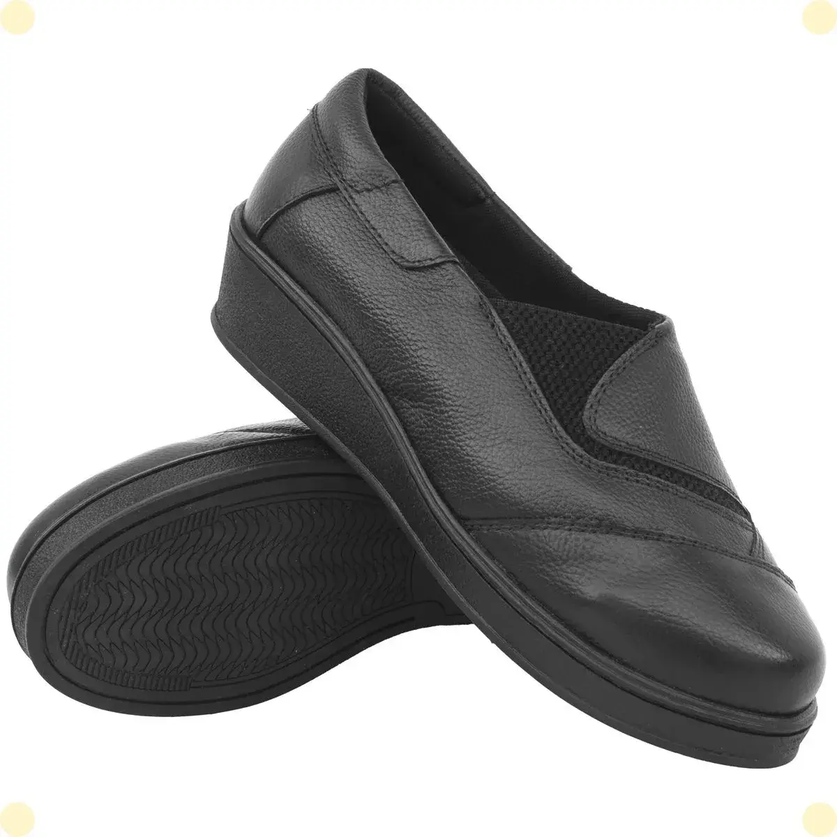 Sapato Feminino Anabela Couro Legítimo Confortável Slip On - Modelo 17020 - Imagem 6