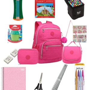 Kit Material Escolar Completo Menina Feminino Ensino Médio Infantil Luxo com Bolsa Termica