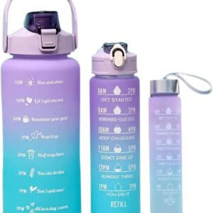 Kit 3 Garrafa De Água Academia Squeeze Galão Motivacional