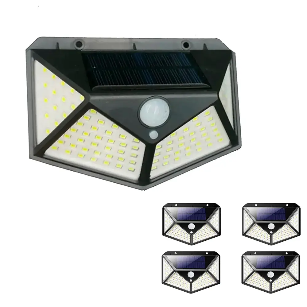 Luminária Energia Solar Parede 100 Led Sensor 3 Funções - Imagem 3